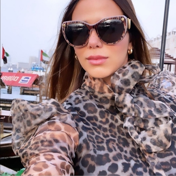 Zara Animal Print Organza Blouse - Picture 10 of 11